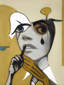 Girl With Tear (Yellow Painting)
